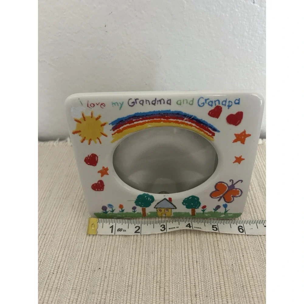 Vintage I Love My Grandma and Grandpa Ceramic Picture Frame 6
